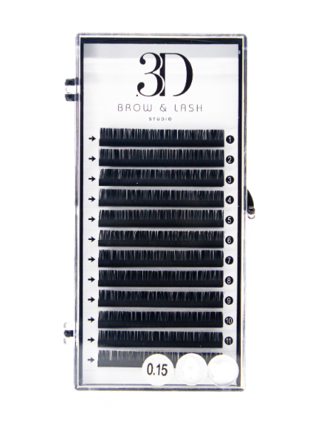 3D Classic Lashes D Curl MIX (8-12) / Pestañas Clasicas 3D D Curl MIX (8-12)