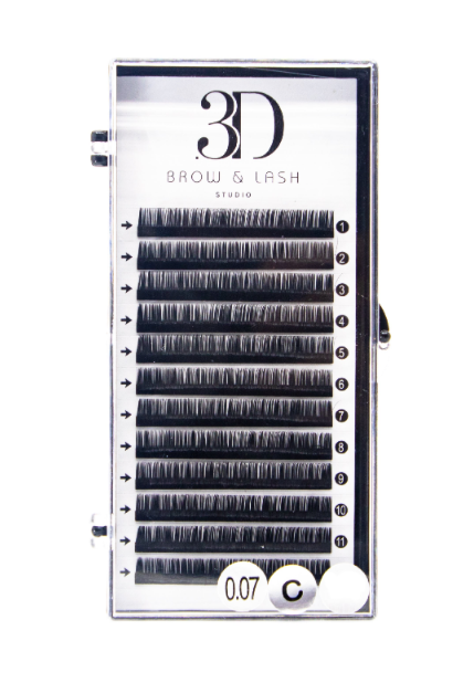 C Curl 3D Volume Lashes MIX (8-12) / Pestañas Volumen 3D C Curl MIX (8-12)