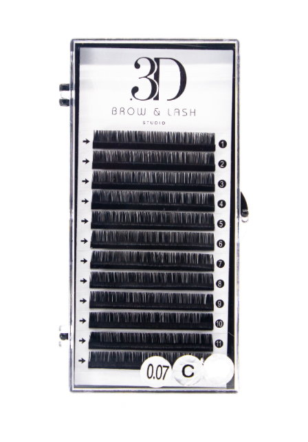 C Curl 3D Volume Lashes MIX (8-12) / Pestañas Volumen 3D C Curl MIX (8-12)